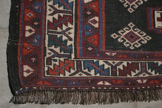 Old Varamin Mafrash panel side, size: 111x39 cm, all wool, good condition.                     