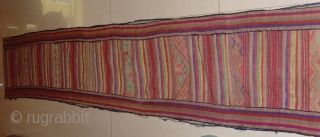 outstanding mosquito net border fine silk supplementary weft on a silk background, highly ornamented with stylized animals figures and variety of designs, edging is striped cotton. Excellent condition. 


Lao Tai.


Minority group Laos, Vietnam,  ...