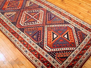 Type: GENDJE 
Origin: CENTRAL CAUCASUS 
Circa: 1880 
Size/Feet & Inches: 3'9'' x 11'2'' 
Size/Meters: 1.14 x 3.4 
               