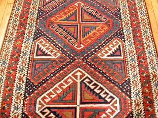 Type: GENDJE 
Origin: CENTRAL CAUCASUS 
Circa: 1880 
Size/Feet & Inches: 3'9'' x 11'2'' 
Size/Meters: 1.14 x 3.4 
               