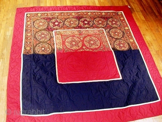 Type: KIRGHIZ QUILT BLANKET 
Origin: NORTH TURKESTAN 
Circa: 1900 
Size/Feet & Inches: 6'5'' x 6'8'' 
Size/Meters: 1.95 x 2.03 
             