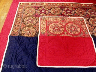 Type: KIRGHIZ QUILT BLANKET 
Origin: NORTH TURKESTAN 
Circa: 1900 
Size/Feet & Inches: 6'5'' x 6'8'' 
Size/Meters: 1.95 x 2.03 
             