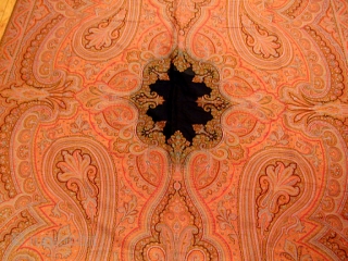 Type: PAISLEY SHAWL
 
Origin: FRANCE 

Circa: 1880 

Size/Feet & Inches: 5'1'' x 10'10'' 

Size/Meters: 1.54 x 3.3 
               