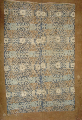 Rare and Early, Dai Tai heirloom Blanket cotton,wooven supplementary weft, Guang Xi, China. 

Mid 19th Century.

For more details. http://www.ekdecor.com/antique-chinese-textiles-ceremonial-blankets/10166/              