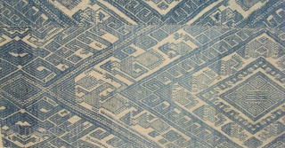 Rare early Xam Nuea ceremonial blanket. Work of an artist weaver using his imagination to create many imaginary creatures to create this magnificent work of art.    This  antique  ...