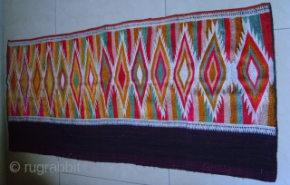  188
Silk embroidery on hand woven silk fabric. 
Thai lu
Thai lu people Vietnam.
Early 20 century.
140 x 61 CM
               