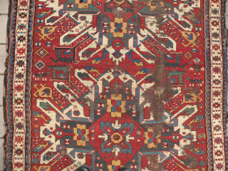 Antique Karabagh chelabert rug fragment 144x163cm                           