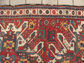 Antique Karabagh chelabert rug fragment 144x163cm                           