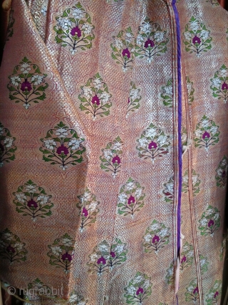 Old antique Indian choga very rare choga made up of real silver and gold plated thread hand weaved in banaras India specially made for a royal family for more details  call  ...