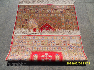 Antıque Anatolıan Sılk Carpet Good Conditions Perfect size:122x90 cm                        
