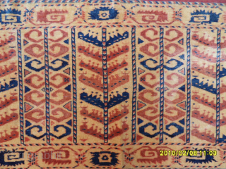 Turkmen Asmalyk 30-40 years old
Size: 145 x 70 cm.
Mail: makifhali@yahoo.com                       