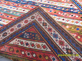 Antique Caucasian Shall Kazak 
Perfect Condition and Full Pile
Size: 220x137 cm.                      