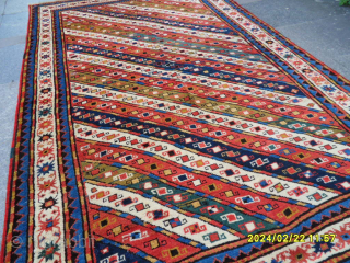 Antique Caucasian Shall Kazak 
Perfect Condition and Full Pile
Size: 220x137 cm.                      