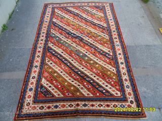 Antique Caucasian Shall Kazak 
Perfect Condition and Full Pile
Size: 220x137 cm.                      