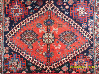 Antique Qashqai with Beautifully color Size: 58x69 cm                         