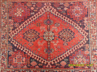 Antique Qashqai with Beautifully color Size: 58x69 cm                         