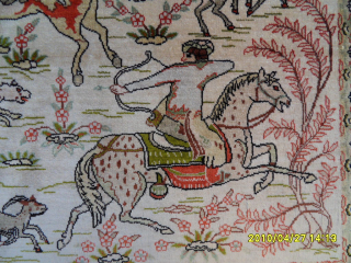 Seiden Hereke Hunting Scene
Size: 65 x 95 cm.
Mail: makifhali@yahoo.com                        