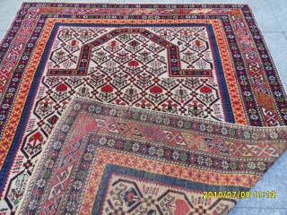 Antique Shirvan Marashali Prayer Carpet size: 170 x 130 cm.                       