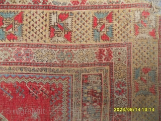 Antique Anatolian Gördess Carpet Real Old Rug size: 163x117 cm.                       