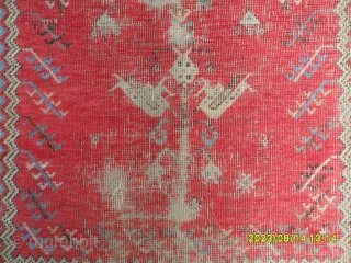 Antique Anatolian Gördess Carpet Real Old Rug size: 163x117 cm.                       