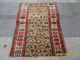 Antique Sahsavan Fragment Carpet size: 122x94 cm.                          