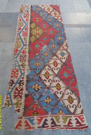 Antıque Anatolıan Fragment Kilim
Size: 255x95 cm.                           