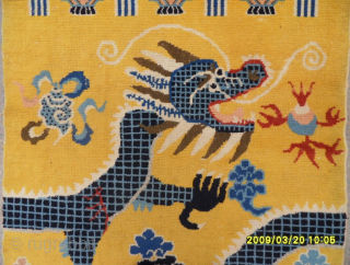 Old Ningxia Chinese Dragon Rug Size: 227 x 92 cm. mail : makifhali@yahoo.com