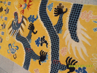 Old Ningxia Chinese Dragon Rug Size: 227 x 92 cm. mail : makifhali@yahoo.com