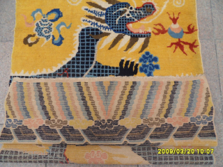 Old Ningxia Chinese Dragon Rug Size: 227 x 92 cm. mail : makifhali@yahoo.com