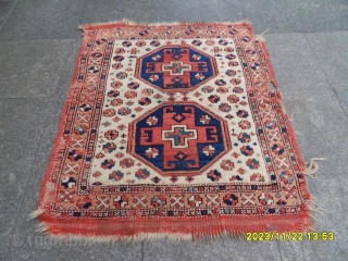 Antique Anatolian Bergama Carpet Size: 102x91 cm.                          