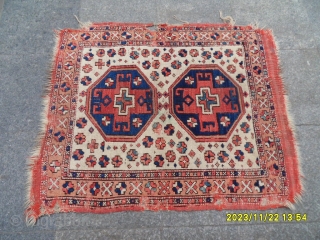 Antique Anatolian Bergama Carpet Size: 102x91 cm.                          