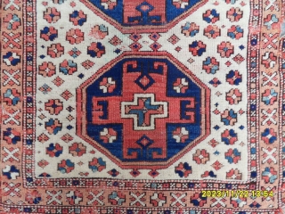 Antique Anatolian Bergama Carpet Size: 102x91 cm.                          