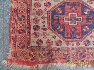 Antique Anatolian Bergama Carpet Size: 102x91 cm.                          