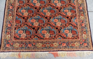 Antıque Persian Senneh Carpet with Silk and Flower's Dizayn Perfect size: 220x150 cm.                    