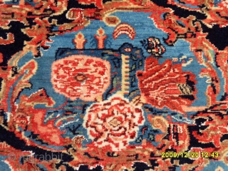 Antıque Persian Senneh Carpet with Silk and Flower's Dizayn Perfect size: 220x150 cm.                    