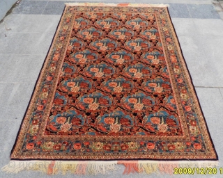 Antıque Persian Senneh Carpet with Silk and Flower's Dizayn Perfect size: 220x150 cm.                    