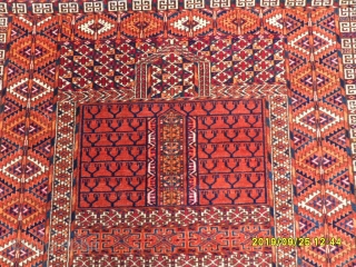 Antıque Türkmen Ensi Prayer Carpet size. 145x120 cm:                         