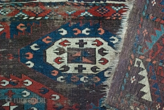 Antique Yomut Turkmen, around 1800 or earlier, "C" Gul pattern, 176 x 288 cm. evenly low with few worn areas, untouched, no repairs! Interesting price.        