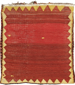 Pile khorjin, Qashqa’i Confederacy, Safi Khani tribe, Southern Persia, Circa 1880, 61 x 56 cm (24 x 22 in.) 
Knot count:	12 H x 14 V = 168 kpsi.
Colours:	rust red, coral red, dark  ...