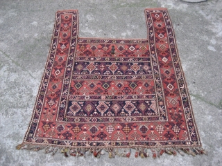 Caucasian Sumak Horse Cover, Shirvan area, possibly Marasali, circa 1880. Mint condition. All natural colours.                  