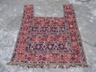 Caucasian Sumak Horse Cover, Shirvan area, possibly Marasali, circa 1880. Mint condition. All natural colours.                  