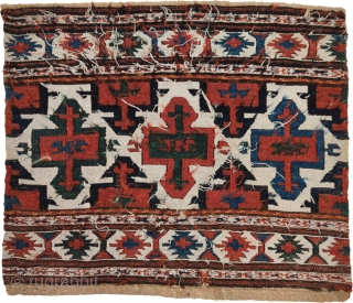 Sumak bedding bag end panel, Shahsavan tribe, Hashtrud-Miyaneh region, Northwest Persia, Circa 1860, 55 x 46 cm (21.5 x 18 inches) Part of our new online exhibition https://www.albertolevi.com/exhibitions/from-eurasia-with-love/

Bedding bags with this repeating  ...