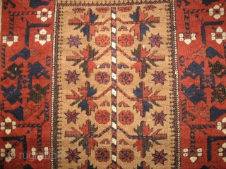Antique Baluchi Rug circa 1900 , 5.4 x 2.7
The natural camel hair field displays a striped tree of life with fan shaped leaves on bent branches.The foundation is all wool with a  ...