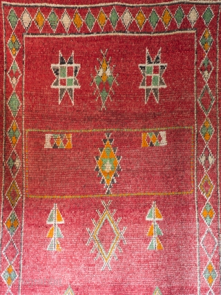 Antique Pink Moroccan Berber Rug

An exceptionally pretty, rare antique Berber carpet. Circa 1920. 253 cm x 158 cm.

Originally a uniform deep red, the ground has aged wonderfully, the whole length and breadth  ...