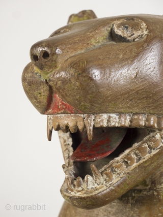 Large Pair Of 18th Century Carved Wooden Tigers, Mughal Empire

Dating to the mid/late 18th century, these magnificent cats are incredibly rare, beautifully carved, substantial and impressive. The subtle curves are elegant and  ...