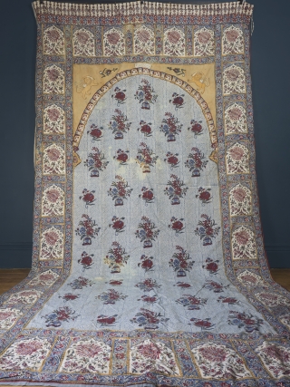 Very Large Matching Pair Antique Kalamkari Hangings

Very rare and very large matching pair of Persian Kalamkari curtains or tent panels. Signed and dated 1892. Each 185cm x 351cm (72.8 x 138 inches)  ...