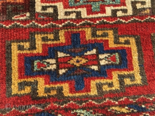 Luri double khorjin, pile weave with sumakh and kilim. Excellent colors, deep yellow, best wool and full pile. Seams undone; the bridge has not been removed as in so many younger examples,  ...