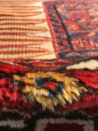 Luri double khorjin, pile weave with sumakh and kilim. Excellent colors, deep yellow, best wool and full pile. Seams undone; the bridge has not been removed as in so many younger examples,  ...