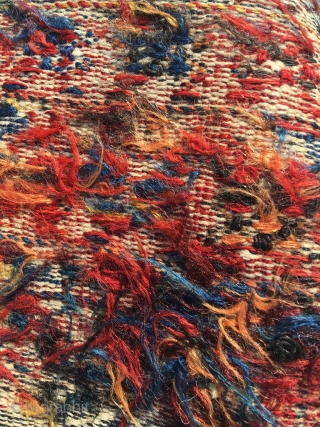 Luri double khorjin, pile weave with sumakh and kilim. Excellent colors, deep yellow, best wool and full pile. Seams undone; the bridge has not been removed as in so many younger examples,  ...