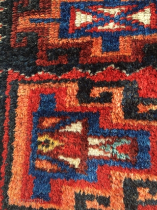 Luri double khorjin, pile weave with sumakh and kilim. Excellent colors, deep yellow, best wool and full pile. Seams undone; the bridge has not been removed as in so many younger examples,  ...